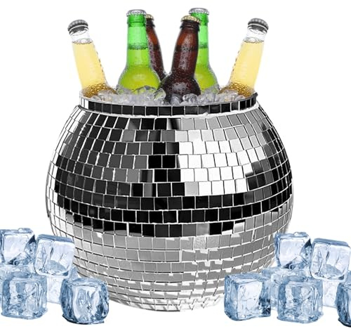 Champagne Ice Bucket - Mirrors Ice Bucket | Disco Ball Drinkware, 3l Trendy ICES Storage Container Disco Ball Drinkware Beverage Tub, Discos Balls Trendy Beverage Tub for Party Bar