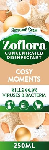 Zoflora Cosy Moments Concentrated Disinfectant Liquid, 1 x 250ml, Warm & Inviting Scent, Antibacterial & Multi-Surface Cleaner, Kills 99.9% of Germs