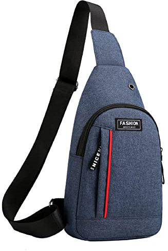 Männer Messenger Mode Freizeit Brusttasche Sport Rucksack Männer Umhängetasche Umhängetasche Männer Beutel Taschen Damen Stoff (Blue, One Size)
