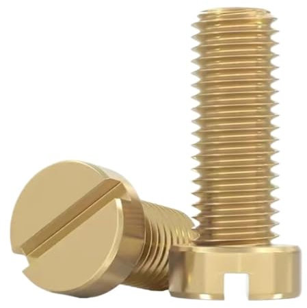 AYYSSM Vis à tête cylindrique Fendue en cuivre, vis à rainurer en Laiton M2-M8(6mm,M4 (20Pcs))