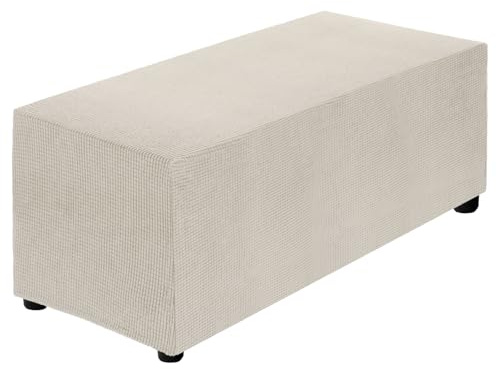 QUARKZMAN Hocker Bezug, Länge:130-160cm / 51-63 Schonbezug Hockerbezug, Strandmon Bezug für Fußhocker, Stretch Bezug Waschbar Abdeckung Überzug Hocker Protector - Beige