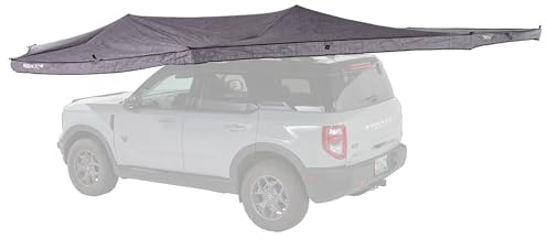 Yakima OverNOut 270 XL Markise, links zu öffnen, 132 m² Abdeckung, Schutz vor Regen und Sonnenschein, installiert mit integrierter T-Nut-Querstange