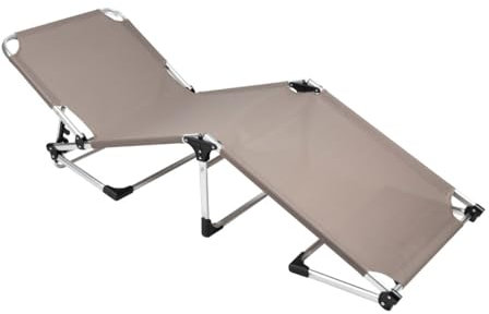 Haushalt International Dreibeinliege, Sonnenliege XXL Taupe, Gartenliege für Terrasse oder Pool