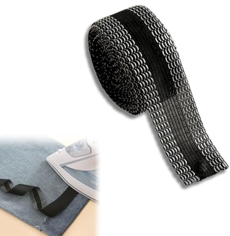 ZFRITP 10m Saumband Zum Aufbügeln Waschfest,Saumband Selbstklebend,Bügelband Hose Kürzen,Gardinenband Zum Aufbügeln,Geeignet Für Hosen/Röcke/Vorhänge/Stoffe, Kein Nähen Nötig (Schwarz)
