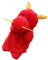 Kisangel Plüschtier -Handpuppe Kuscheltier tierisches Handspielzeug Handpuppe für Simulation Tiermodell Handpuppe Cartoon-Handpuppe tierische Plüsch-Handpuppe Tierpuppe rot