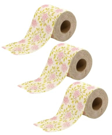 HEALSOPTHY Bedrucktes Toilettenpapier und Feiertage 3 Rollen Zartes Design aus Bambusfasern mit Blumenmuster Kreatives Wc Papier für Badezimmer