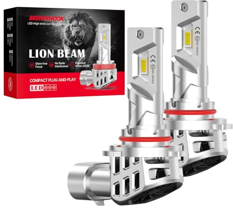 motoeye HB3 Lampe Auto Halogen - 9005 HB3 Kaltweiss 6500K, 12V 60W Autolampen HB3 mit exklusiver linearer Dekodierung, geeignet für Scheinwerfer Fernlicht Abblendlicht