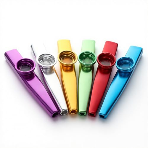 SHENLIU 6 Stück Kazoo Instrument Metall Kazoo Musikinstrumente Kazoos Set | Aluminiumlegierung Kazoos Set Metall-Kazoo Instrument für Musikunterricht Partygeschenk Kinder und Musikliebhaber