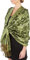 Sakkas Zweischichtiger Jacquard Paisley Viskose Pashmina Schal/Stola - - Dark Olive Green/Champagner