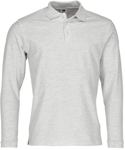 Fruit of The Loom Mens Premium Long Sleeve Polo Shirt (M) (Ash Grey)