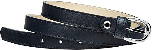 Caspar GU273 schmaler Damen Leder Gürtel Taillengürtel, Gürtelgröße:85, Farbe:dunkelblau