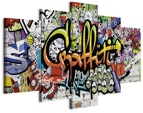 murando Bild 200 x 100 cm 5 Stück Leinwanddruck aus Vliesstoff XXL Moderne Bilder Fotografie Grafik Wanddeko Graffiti i-A-0103-b-p