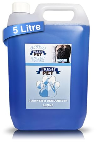 Fresh Pet Kennel/Cattery Disinfectant and Deodoriser - 5L (ALPINE) | Pet-safe formula, 5L Pre-Filled, for Kennels, Catteries, Artificial Grass, Floors, Crates, Bedding, Bowls and Litter Trays
