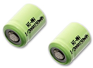 vhbw 2X Akku Ersatz für 1/3AAA für Modellbau (150mAh, 1,2V, NiMH)