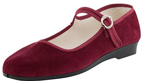 Japanwelt Original China-Samt-Ballerinas - Damen-Schuhe in vielen Farben Gr. 33-42 Trachtenschuhe in Bordeaux Größe 37