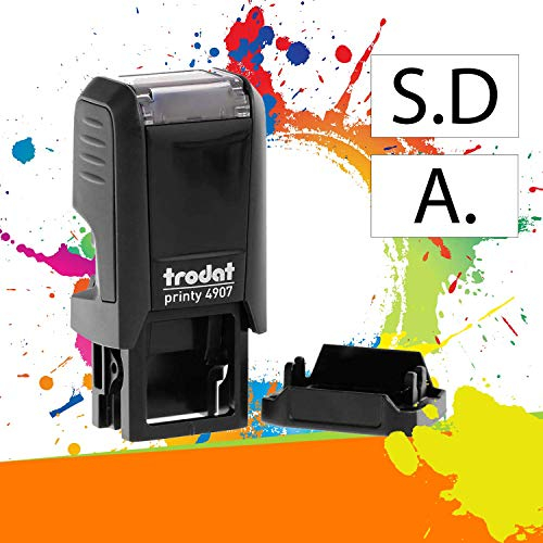 Trodat Printy 4907 - Tampon Encreur Professionnel Automatique 1 ligne À Personnaliser - Empreinte 13 x 6 mm Offerte (Noir)