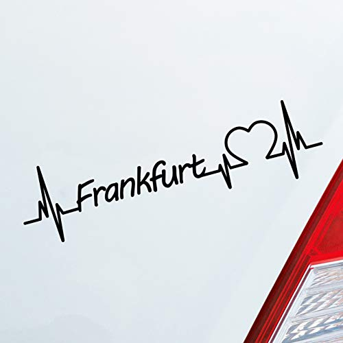 Hellweg Druckerei Auto Aufkleber Frankfurt Herz Puls Stadt City Liebe Love ca. 19 x 5 cm