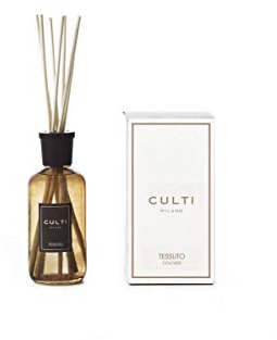 Culti Diffusor Stäbchen Braun Stil 250 ml Milano | Stoff Duft Cassis und Musk – Haltbarkeit 3 Monate – Meterware von 10 bis 20 qm