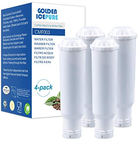 GOLDEN ICEPURE Filtre à eau pour machine à café Compatible Avec Krups F088 Pro Aqua/AEG/Melitta/Bosch/Siemens/Nivona, 4 pièces (Avertissement : non adapté pour Jura White)