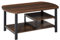 HOMCOM Couchtisch, Wohnzimmertisch Kaffeetisch mit Ablageflächen für Büro, Wohnzimmer, Schlafzimmer, industrieller Stil, E1 Spanplatte, Stahl, Braun, 100L x 60B x 46H cm