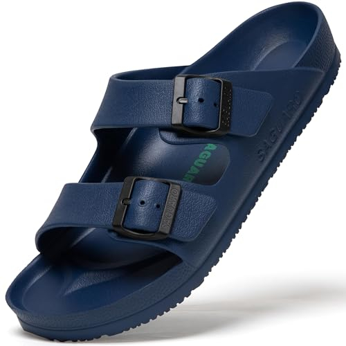 SAGUARO Sandali per Uomini Estate Regolabile Conveniente Pantofole da Giardino Morbida Scarpe da Mare Casa Doccia Nuoto Home Unisex Mules Traspirante Moda Supporto Ciabatte, Clog Blu 46
