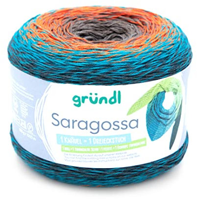 Gründl 4907-08 Saragossa Garn, Cotton, Sonnenuntergang color, 1 x 250 g, 250 Gramm