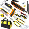 QeeHeng Kit de démarrage pour Enfants 18 pièces avec Sac à Outils, Marteau, Pince à Lunettes de sécurité pour Enfants, clé, Tournevis, Outils de Bricolage pour garçons et Filles
