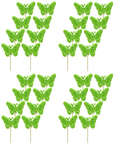 Blumen-Stecker Schmetterling grün 8 x 25cm 32 Stück Dekostecker Gartenstecker Butterfly Deko
