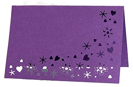 GIVBRO Tischkarte mit Schneeflocken-Motiv, gefaltet, für Hochzeit, Party, Sitzkarte, Metting Supplies Violett, 10 Stück