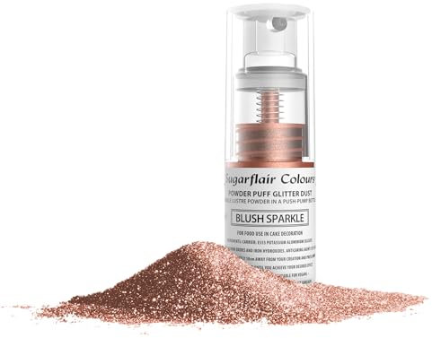 Sugarflair Blush Sparkle Edible Glitter Dust Spray (Non-Aerosol) - Add a Shimmering Lustre Sparkle to Cakes, Cupcakes, Chocolate, Baking, Desserts, Ice Cream, Drinks, Cocktails and more - 10g