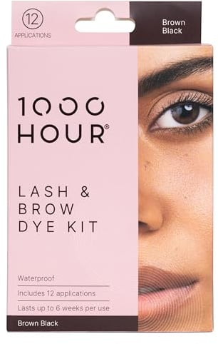 1000 Hour Professional Formula Lash & Brow Kit - Defined Brows w/a Long-Lasting Formula with Eyebrow Mascara - Brow Gel for Stunning Brows that Last Up To 6 Weeks with 12 Applications - Brown Black