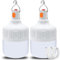 Lanterne Camping Rechargeable - 2 Pièces Lampe Rechargeable 30 Watts - Lampe Rechargeable USB 360° - Lanterne Portable à Suspendre pour Camping - Câble USB Inclus