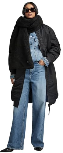 G-STAR RAW Damen Long Bomber wmn, Schwarz (dk black D23543-C143-6484), S