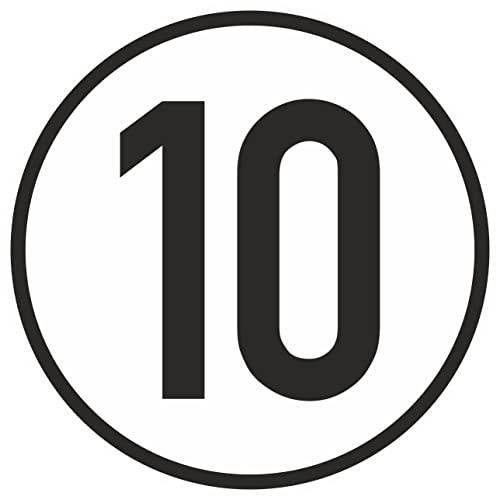 Daged 10 km/h Geschwindigkeits 3x Aufkleber Ø9 cm StVZO § 58-10K-9