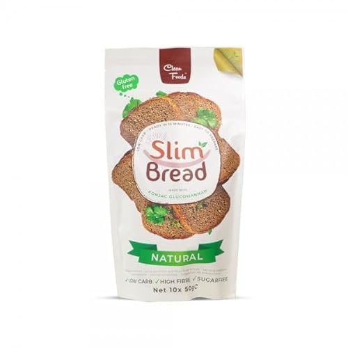 CleanFoods 85 Kalorien Brotmischung zum Backen I 10 x 50g (10 x Brot) I nur 85 Kalorien/15g Ballaststoffe je gebackenem Brot I Zubereitung in 15 Minuten I Glutenfrei