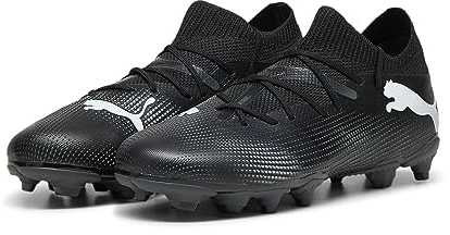 Puma Unisex Youth Future 7 Match Fg/Ag Jr Soccer Shoes, Puma Black-Puma White, 5 UK