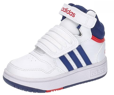 adidas Hoops Mid Shoes, Zapatos Unisex bebé, Cloud White/Victory Blue/Scarlet, 23 EU