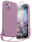 SURPHY para Funda iPhone 15 Case (2×Protector Pantalla & 1×Cuerda), Carcasa Silicona de Protección Completa de Cámara, Fundas para iPhone 15 de 6,1 Pulgadas 2023, Lila Morado