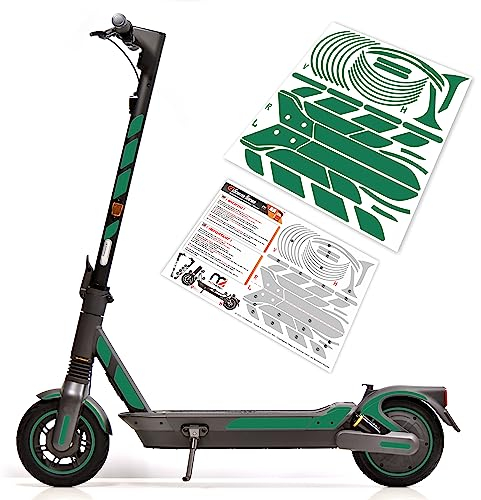 m2medien Aufkleber-Set/Sticker Set geeignet für Segway Ninebot MAX G2D E-Scooter - 46-teilig auf 35x40cm Bogen (Grün Reflektierend)