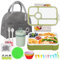 Bossjoy 27 PCs Lunch Box Kit, Bento Box for Adults & Kids, Leakproof Lunch Box with Bag, Oats Container, Fork & Spoon, School, Office, Picnics