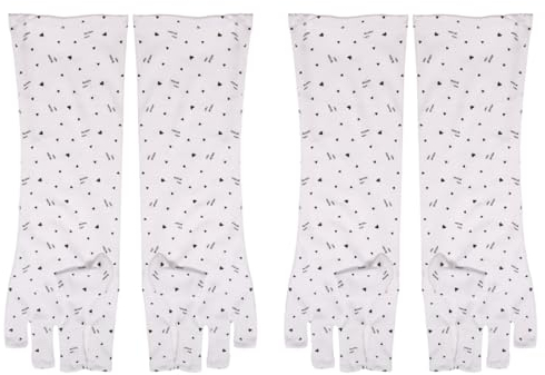 KXUSW 2 Pares Largo Guantes Anti UV, Guantes Manicura，Guantes para Manicura UV，Guantes De Protección UV, Anti UV Guantes Sin Dedos, Guantes De Manicura Profesionales(Blanco)