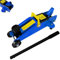 Hydraulischer Wagenheber 2 Tonnen mit Tragegriff, Höhenverstellbar, mit 4 Rollen und Koffer, für PKW, Kleintransporter, 450mm x 195mm x 135mm (Blau)