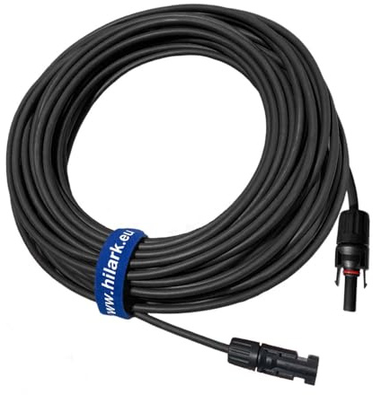 Rallonge Solaire Photovoltaïque MC4 pour Panneaux 1x6 mm2 (10 mètre, 1x6 mm2, Noir)