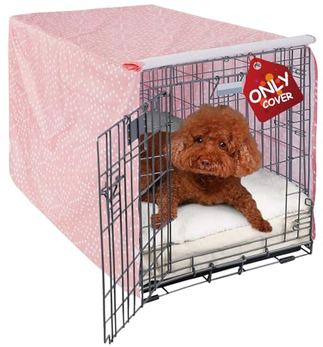 Explore Land Hundekäfig-Abdeckung für 91,4 cm Drahtkäfig, strapazierfähiges Polyester, 1-, 2-, 3-Türer, Standard-Metall-Haustierzwinger-Gehege (Prinzessinnen-Rosa)