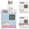 MUL-BOUTIQUE Cassettiera per gatti chiusa, XXL, grande casa da toilette pieghevole, con coperchio e vassoio rimovibile, con paletta (45 x 35 x 38 cm, blu)