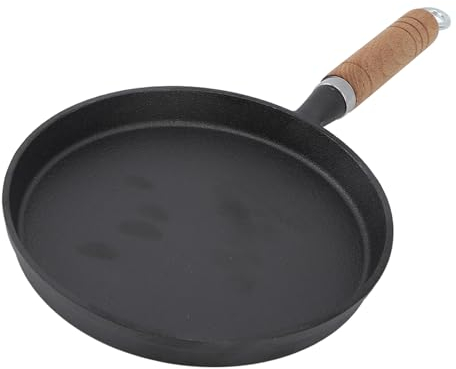 Padella in Ghisa, Padella Antiaderente da 20 Cm con Manico in Legno Mini Padella per Frittata Pentole per Chef Pentole per Ristorante Hotel Uso Domestico in Cucina
