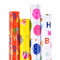 PlandRichW Geburtstags-Geschenkpapierrollen für Kinder, Jungen, Mädchen, Baby, 43,2 x 3 m, Geburtstagsgeschenkbox, bunte Luftballons, Kuchen, Happy Birthday Buchstaben