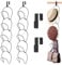 Omevett 10 Pcs Hat Hanger, Wall Hat Organizer, Black Cap Hanger with Hanging Hooks for Baseball Caps, Scarfs, Towels, Handbags, Clothes Ties