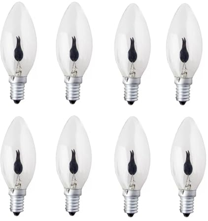 ALIVIM 8 Stück 3W 220V E14 C35 Kerze LED Birne Flamme Spitze Natur Feuer Flackernde Licht Vintage Bar Home Decor Lampe