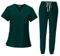LOVIVER Frauen Uniform Scrubs Set Krankenschwester Top Hosen Female Scrub Set Kleidung Arbeitskleidung, Dunkelgrün, 2XL